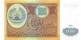 Tajikistan 100 Rubles 1994 Unc Pn 6a, Banknote24 - Tayikistán