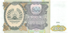 Tajikistan 200 Rubles 1994 Unc Pn 7a, Banknote24 - Tagikistan