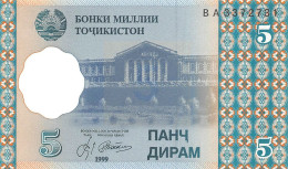 Tajikistan 5 Dirams 1999 Unc Pn 11a.2, Banknote24 - Tadjikistan