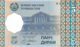 Tajikistan 5 Dirams 1999 Unc Pn 11a.2, Banknote24 - Tagikistan