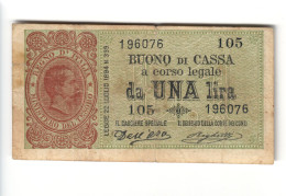 1 Lira UMBERTO I° Serie 105 15 02 1897 R2 RR Mb/bb LOTTO 1403 - Italië – 1 Lira
