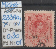 1910 - SPANIEN - FM/DM "König Alfons XIII Im Medaillon" 10 C Rot - O Gestempelt - S.Scan (233Aao 01-04 Esp) - Usados