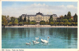 SUISSE - Genève - Palais Des Nations - Cygne - Carte Postale Ancienne - Genève