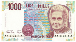 1000 LIRE MARIA MONTESSORI SERIE SOSTITUTIVA XA 08/02/1993 QFDS - Altri & Non Classificati