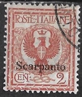 DODECANESE 1912 Italian Stamp With Overprint SCARPANTO 2 Ct. Redbrown Vl. 1 - Dodekanesos