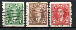 Col33 Canada  1937 N° 190a à 192a Oblitéré Cote : 10,00€ - Usati