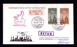 1118-DENMARK-AIRMAIL HELICOPTER REGISTERED  COVER COPENHAGEN To ARHUS.1965.Enveloppe RECOMMANDEE AERIEN Danemark - Storia Postale