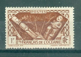 Ets FRANCAIS De L'OCEANIE - N°107* MH - Légère Trace De Charnière. SCAN DU VERSO. - Divinités Indigènes. - Autres - Océanie