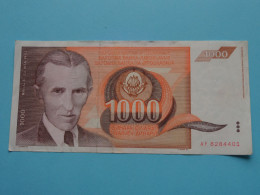 1000 Dinara ( 26.XI.1990 - AF8284401 ) Jugoslavije ( See/voir SCANS ) Used Note VF ! - Jugoslawien