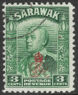 Sarawak. 1947 Crown Colony. GR Cypher Overprint. 3c Used. SG 152 - Sarawak (...-1963)