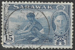 Sarawak. 1950 KGVI. 15c Used. SG 179 - Sarawak (...-1963)