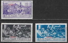 DODECANESE 1930 Stamp Of Italy Ferrucci Set With Overprint RODI 3 Values From The Set Vl. 33-35-36 MH - Dodecaneso