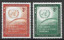 NATIONS - UNIES   -  1957 .  Y&T N° 52 / 53 **.   Conseil De Sécurité. - Nuevos