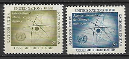 NATIONS - UNIES   -  1958 .  Y&T N° 56 / 57 **.   Energie Atomique  /  Atome - Nuevos