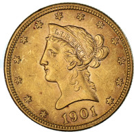 États-Unis, 10 Dollars Coronet Head, 1901, Philadelphie, KM 102 - 10$ - Eagle - 1866-1907: Coronet Head