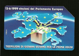954 Golden - Elezioni Parlamento Europeo Da Lire 5.000 Cellograf Telecom - Pubbliche Pubblicitarie