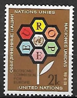 NATIONS - UNIES   -  1972 .  Y&T N° 224 *.   Fleur Stylisée - Ungebraucht