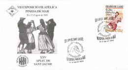 50725. Carta Exposicion PINEDA De MAR (Barcelona) 2003. Fiestas Populares. APLEC Sardanas Sant Jaume - Cartas & Documentos