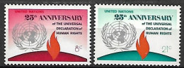 NATIONS - UNIES   -  1973 .  Y&T N° 235 / 236 **.   Droits De L' Homme  /  Flamme De La Liberté - Nuevos