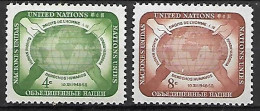 NATIONS - UNIES   -   1958 .  Y&T N° 64 / 65 **.    10 ° Anniversaire De La Déclaration Des Droits De L' Homme. - Unused Stamps