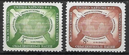 NATIONS - UNIES   -   1958 .  Y&T N° 64 / 65 **.    10 ° Anniversaire De La Déclaration Des Droits De L' Homme. - Nuevos