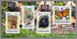 DJIBOUTI 2023 MNH Gorilla Endangered Species M/S - OFFICIAL ISSUE - DHQ2326 - Gorilla's