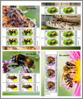 DJIBOUTI 2023 MNH Bees Bienen 4M/S - OFFICIAL ISSUE - DHQ2326 - Abeilles