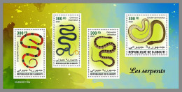 DJIBOUTI 2023 MNH Snakes Schlangen M/S - OFFICIAL ISSUE - DHQ2326 - Serpents