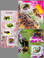 DJIBOUTI 2023 MNH Bees Bienen M/S+2S/S - IMPERFORATED - DHQ2326 - Abeilles