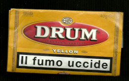 Busta Di Tabacco (Vuota) - Drum Yellow  Da 40g - Etiquetas