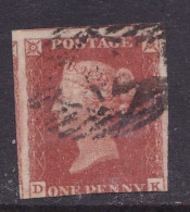 GB Victoria Penny Red Imperf Cut Into At Base - Oblitérés