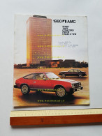 AMC Spirit- Pacer -AMX -Concorde -Eagle 4WD 1980 Depliant Brochure Originale USA - Voitures