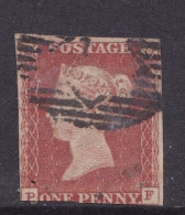 GB Victoria Penny Red Imperf - Cut Into At Base - Used Stamps