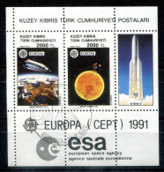 TÜRKISCH-ZYPERN Block 9, Bl.9 Canc. - Europa CEPT 1991, ESA, Weltraum, Space, Espace - TURKISH CYPRUS / CHYPRE TURQUE - Usati