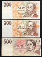 Ceskoslovenska CECOSLOVACCHIA  200 KORUN 2 Es. Consecutive + 500 Korun Lotto 4599 - Czechoslovakia