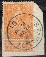 Belgique - 1893 - Y&T N° 65 Oblitéré Stavelot, Sur Fragment - 1849-1865 Médaillons (Autres)