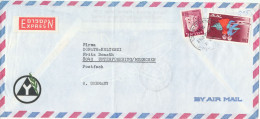 Israel Cover Sent To Germany 21-10-1973 Light Folded Cover - Airmail