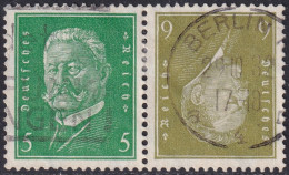 Germany 1928 Sc 368-9 Deutschland Mi W28 Se-tenant Pair From Booklet Used Berlin Cancel - Carnets