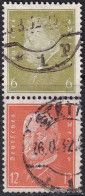 Germany 1928 Sc 369,373 Deutschland Mi S46 Se-tenant Pair From Booklet Used Stettin Cancel - Markenheftchen