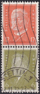 Germany 1928 Sc 369,373 Deutschland Mi S48 Se-tenant Pair From Booklet Used Stettin Cancel - Carnets