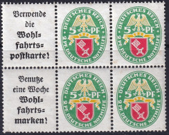 Germany 1929 Sc B28a Deutschland Mi W34,W35 Block & Labels From Booklet MNH** - Carnets