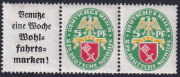 Germany 1929 Sc B28a Deutschland Mi W35 Pair & Label From Booklet MNH** - Markenheftchen