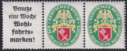 Germany 1929 Sc B28a Deutschland Mi W35 Pair & Label From Booklet MNH** - Booklets