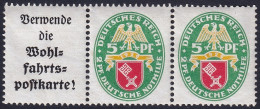 Germany 1929 Sc B28a Deutschland Mi W34 Pair & Label From Booklet MNH* Some Disturbed Gum - Booklets