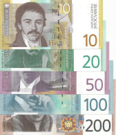 Yugoslavia 10 - 20 - 50 - 100 - 200 Dinara 2000/2001. UNC Set - Yougoslavie