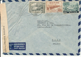 Greece Air Mail Cover Controle Du Change 1947 ?? Sent To France - Briefe U. Dokumente