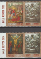 ROMANIA  2023  HOLY EASTER  - PÂQUES - OSTERN - Set With Label  MNH** - Easter