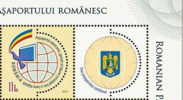 ROMANIA 2023  ROMANIAN PASSPORT DAY Set Of 1stamp + Label MNH** - Unused Stamps