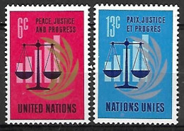 NATIONS - UNIES   -   1970 .  Y&T N° 206 / 207 **.    25 ° Anniversaire De L' ONU - Nuovi