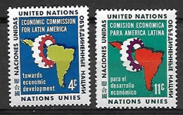 NATIONS - UNIES    -    1961 .  Y&T N° 89 / 90 ** .  Roue Dentée Et Carte. - Neufs